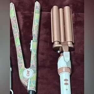 Conair Dual Barrel Hair Waver - Brown and White